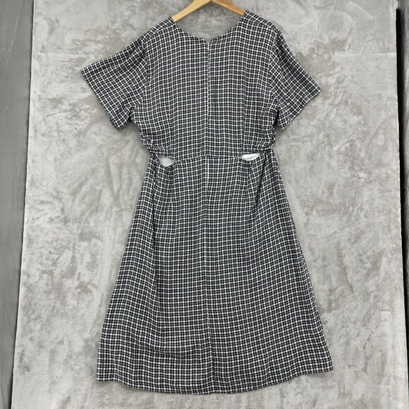 Abercrombie & Fitch Black and White Checkered Midi Dress - Picture 8 of 16